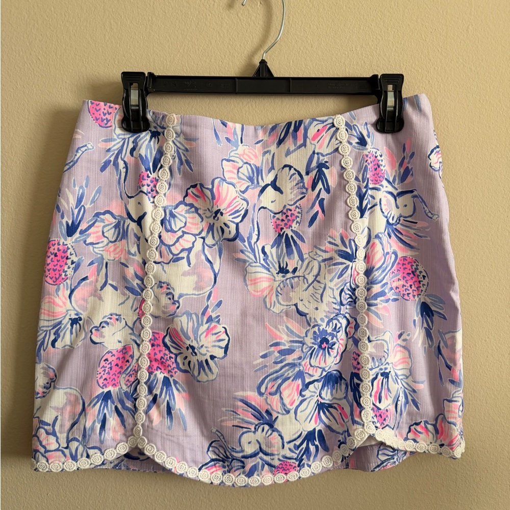 Lilly Pulitzer Lilac Trunks in the Air Scallop Skirt